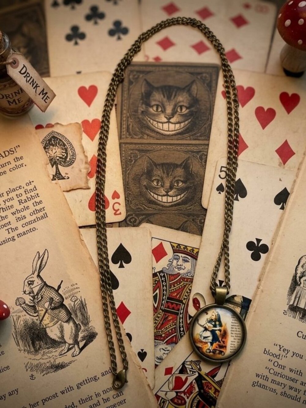Alice In Wonderland Theme Necklace